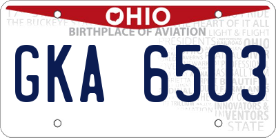 OH license plate GKA6503