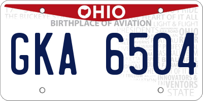 OH license plate GKA6504