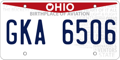 OH license plate GKA6506