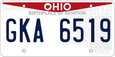 OH license plate GKA6519