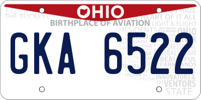 OH license plate GKA6522