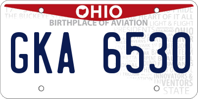 OH license plate GKA6530