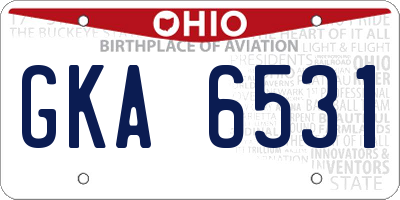 OH license plate GKA6531