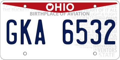 OH license plate GKA6532