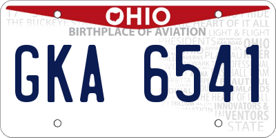 OH license plate GKA6541