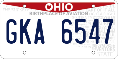 OH license plate GKA6547