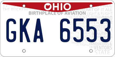 OH license plate GKA6553