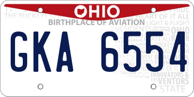 OH license plate GKA6554