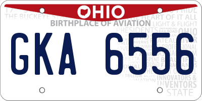 OH license plate GKA6556