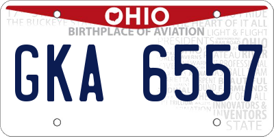 OH license plate GKA6557