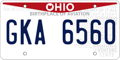OH license plate GKA6560