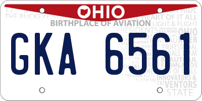OH license plate GKA6561