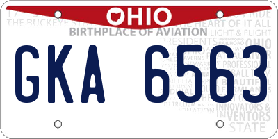 OH license plate GKA6563