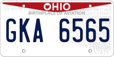 OH license plate GKA6565