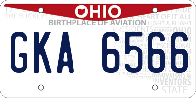 OH license plate GKA6566