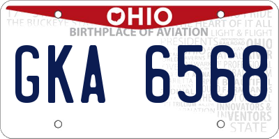 OH license plate GKA6568
