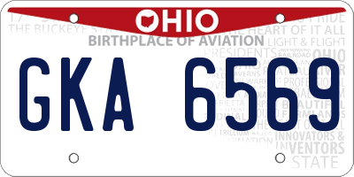 OH license plate GKA6569