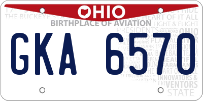 OH license plate GKA6570
