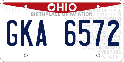OH license plate GKA6572