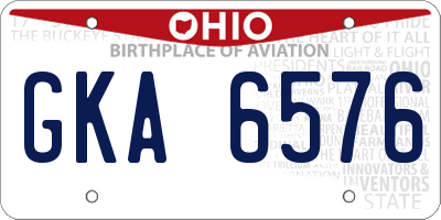 OH license plate GKA6576