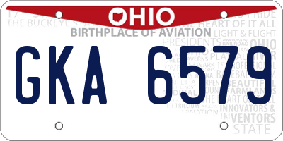 OH license plate GKA6579