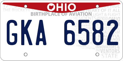 OH license plate GKA6582