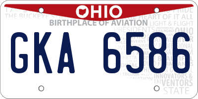 OH license plate GKA6586