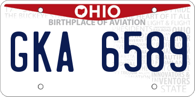OH license plate GKA6589