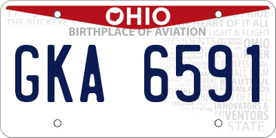 OH license plate GKA6591