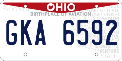 OH license plate GKA6592