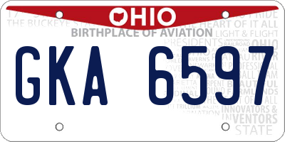 OH license plate GKA6597