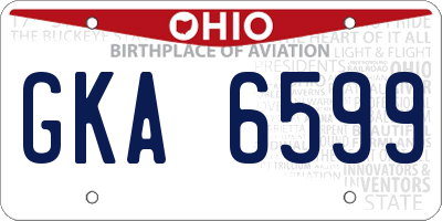 OH license plate GKA6599
