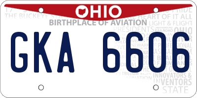 OH license plate GKA6606