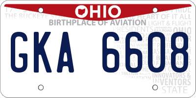OH license plate GKA6608