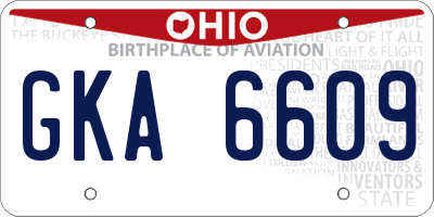 OH license plate GKA6609