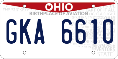 OH license plate GKA6610