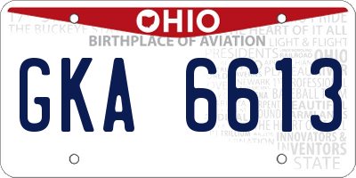 OH license plate GKA6613