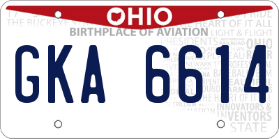 OH license plate GKA6614
