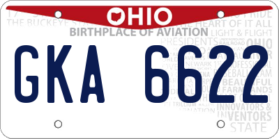 OH license plate GKA6622