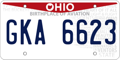 OH license plate GKA6623