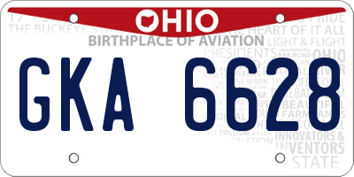 OH license plate GKA6628