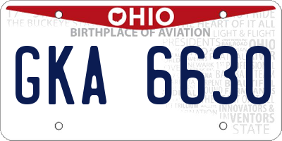 OH license plate GKA6630