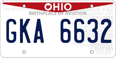 OH license plate GKA6632