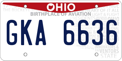 OH license plate GKA6636