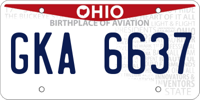 OH license plate GKA6637