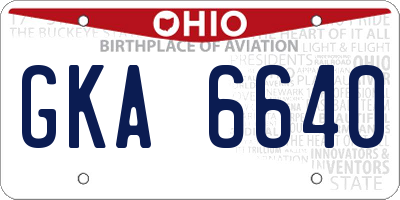 OH license plate GKA6640