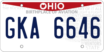 OH license plate GKA6646