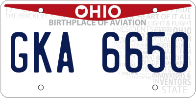 OH license plate GKA6650