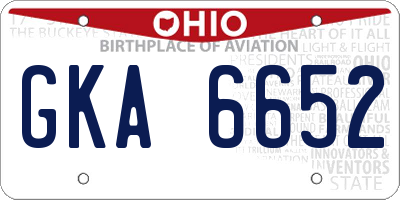 OH license plate GKA6652