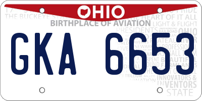 OH license plate GKA6653